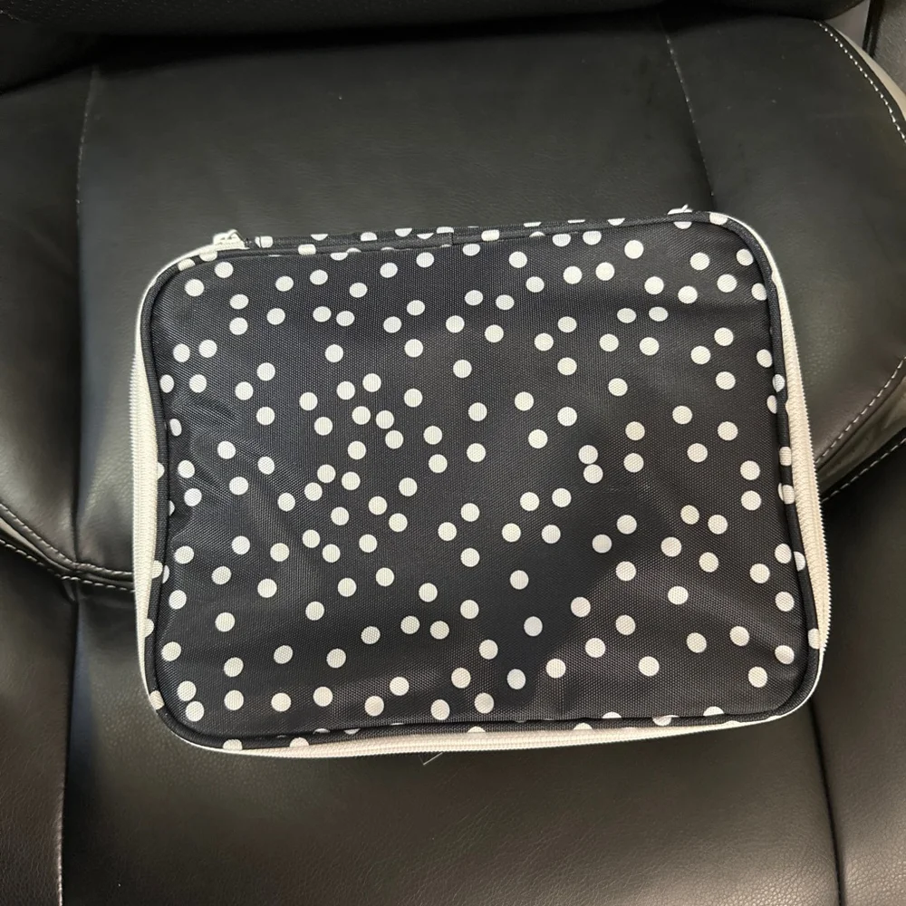 Bag & Carry Black and White Polka Dot 3 Piece Travel Cosmetic Bag Set
